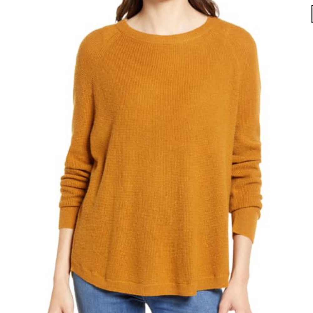 Madewell Jane Waffle Stitch Sweater In Bronze S